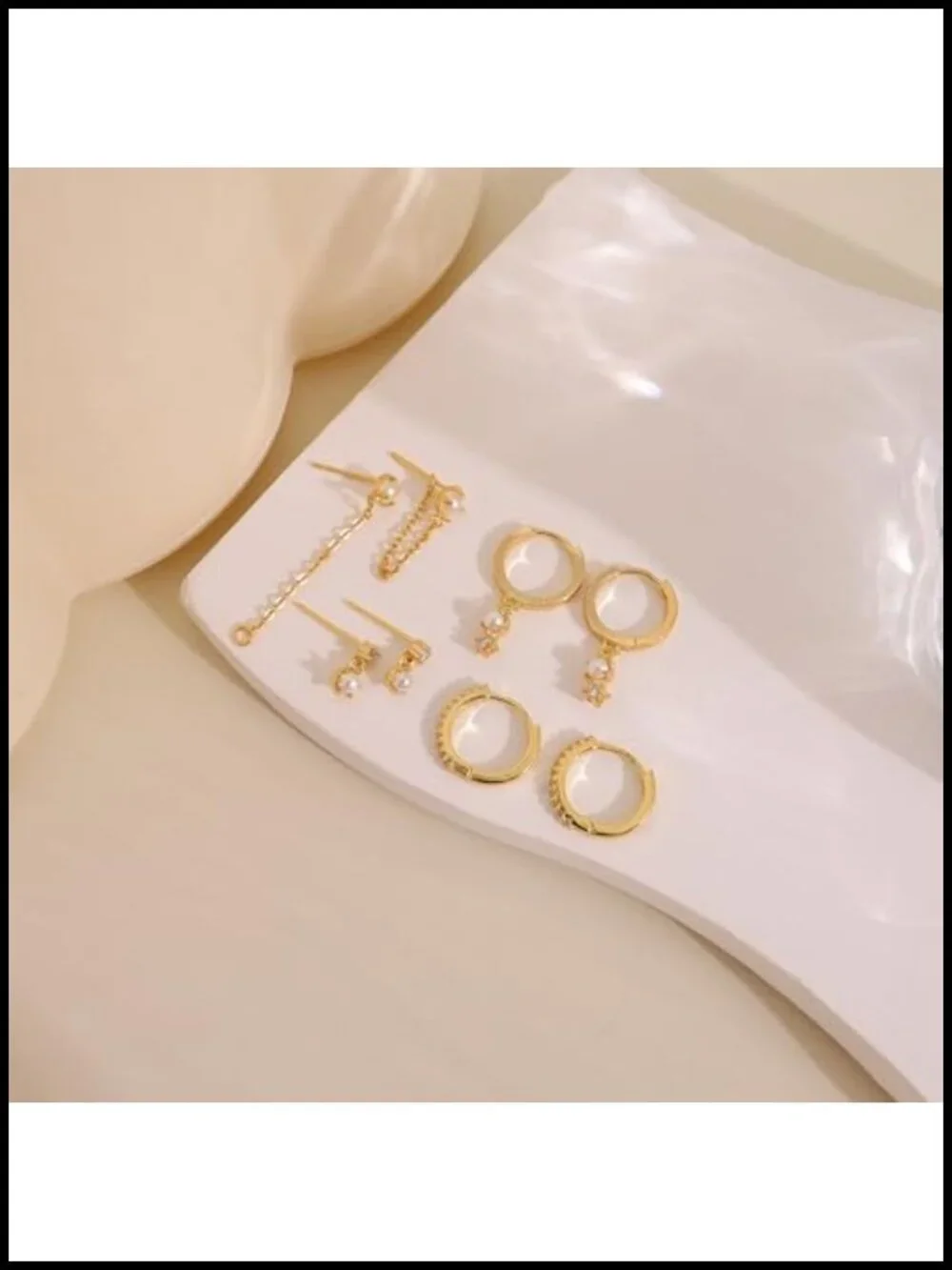 Dainty Gold Plated Huggie Hoop & Stud Earring Set, Hypoallergenic CZ Earrings